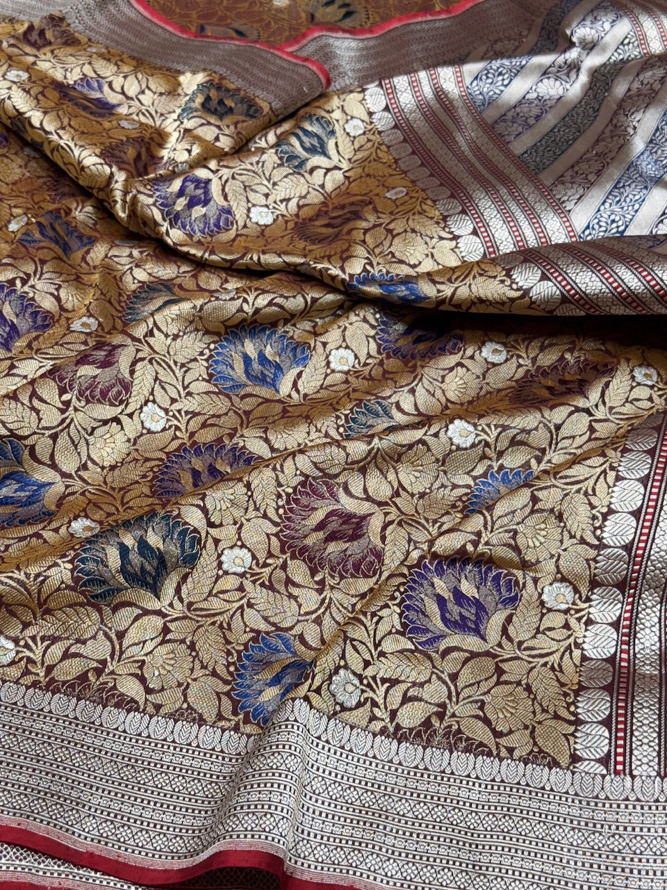 Handwoven Pure Banarasi Silk Brocade Saree