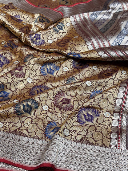 Handwoven Pure Banarasi Silk Brocade Saree