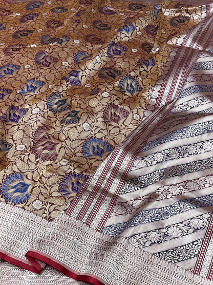 Handwoven Pure Banarasi Silk Brocade Saree