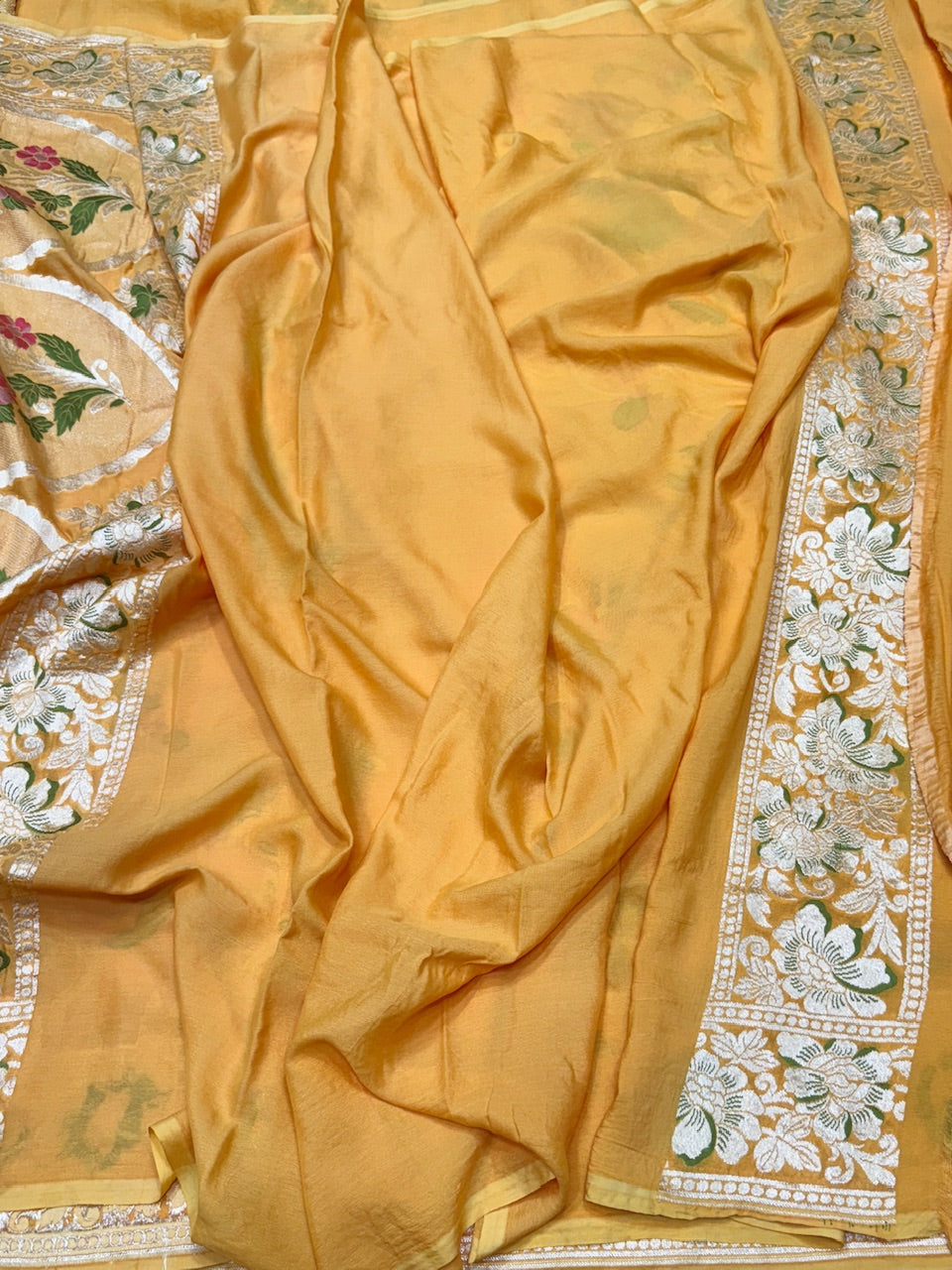 Turmeric Yellow Pure Chiffon Georgette Saree