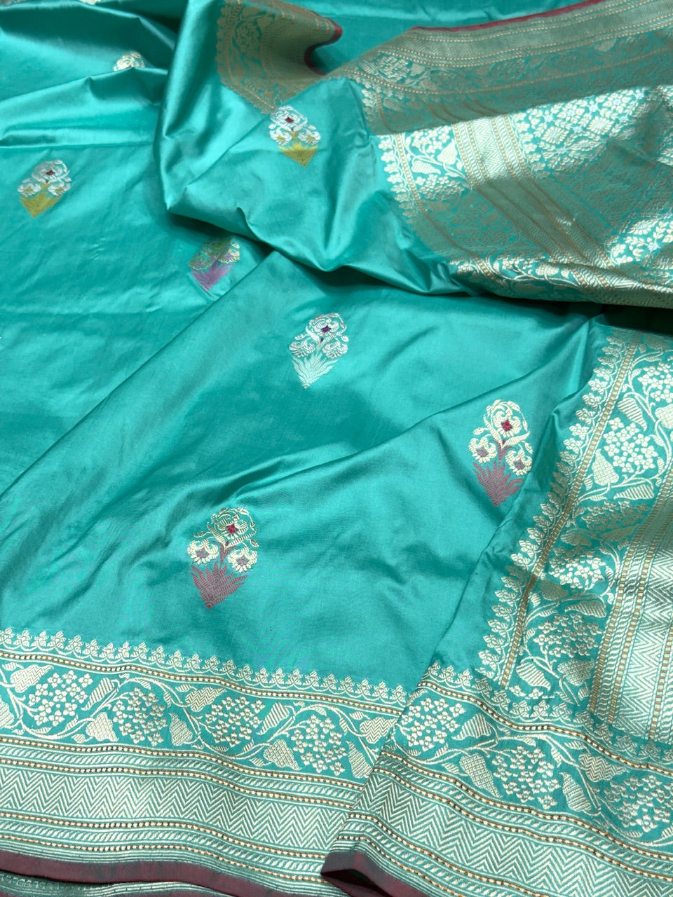 Sea Green Handwoven Banarasi Silk Saree