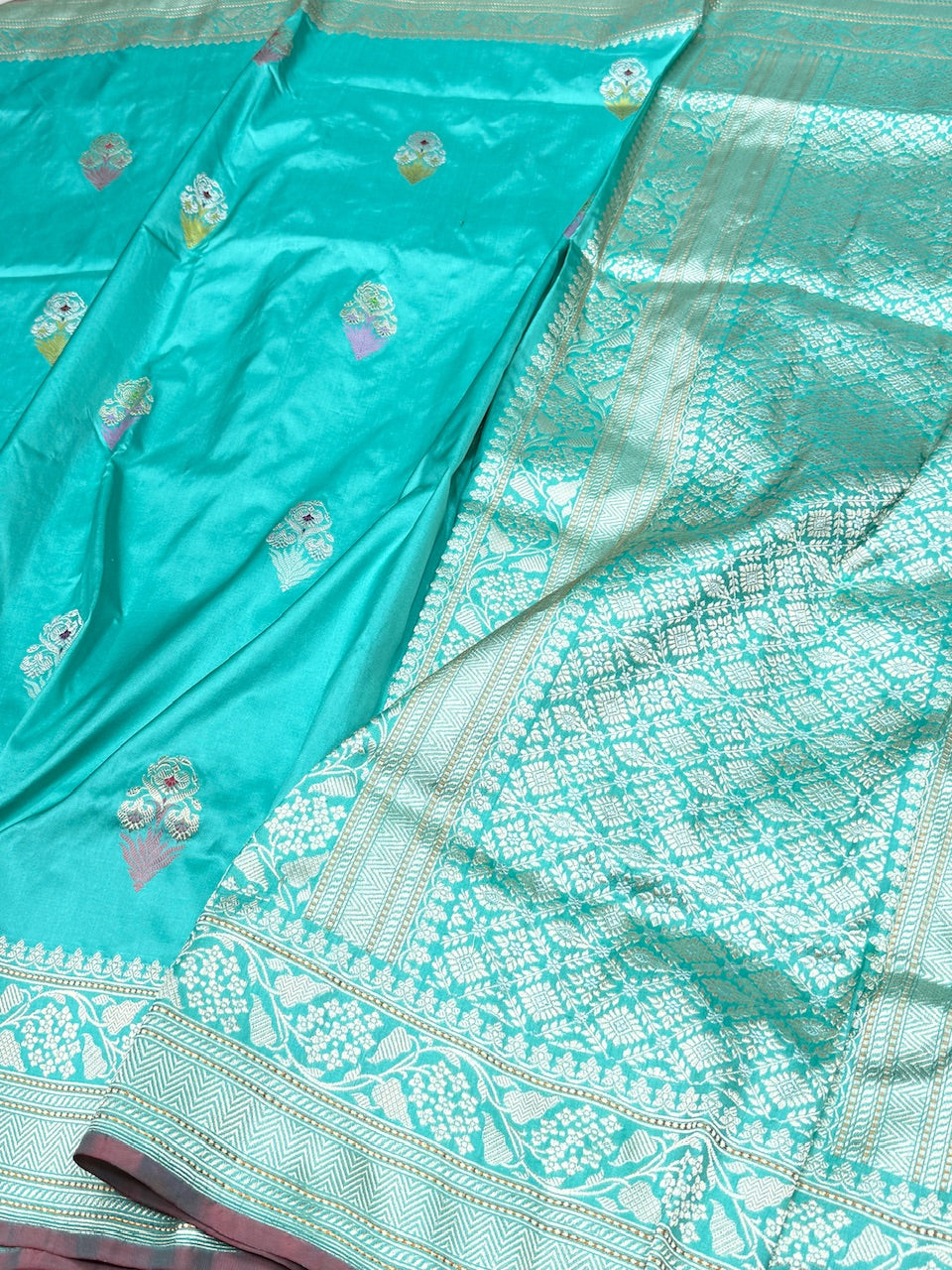 Sea Green Handwoven Banarasi Silk Saree