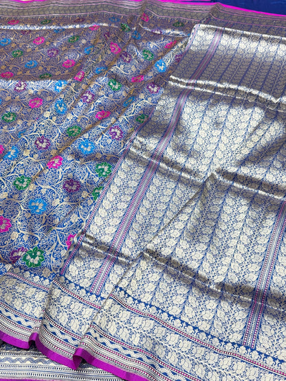 Royal Blue Handwoven Banarasi Pure Silk Brocade Saree