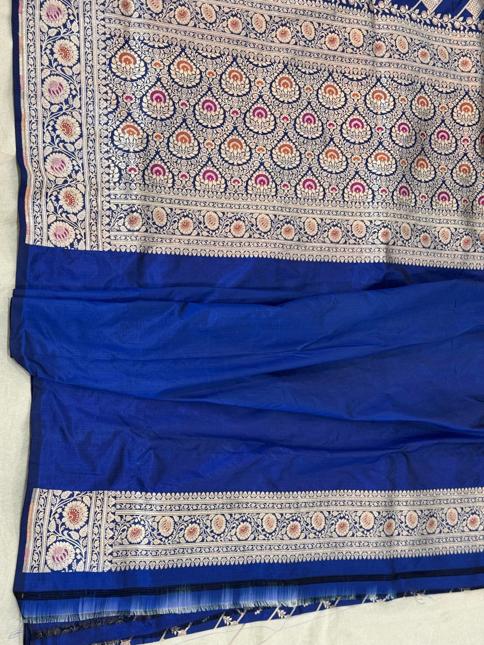 Royal Blue Minakari Pure Silk Saree