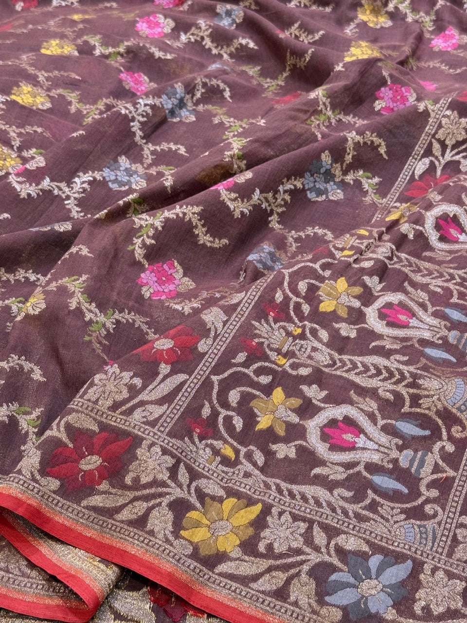Banarasi Muslin Cotton Jamdani Saree