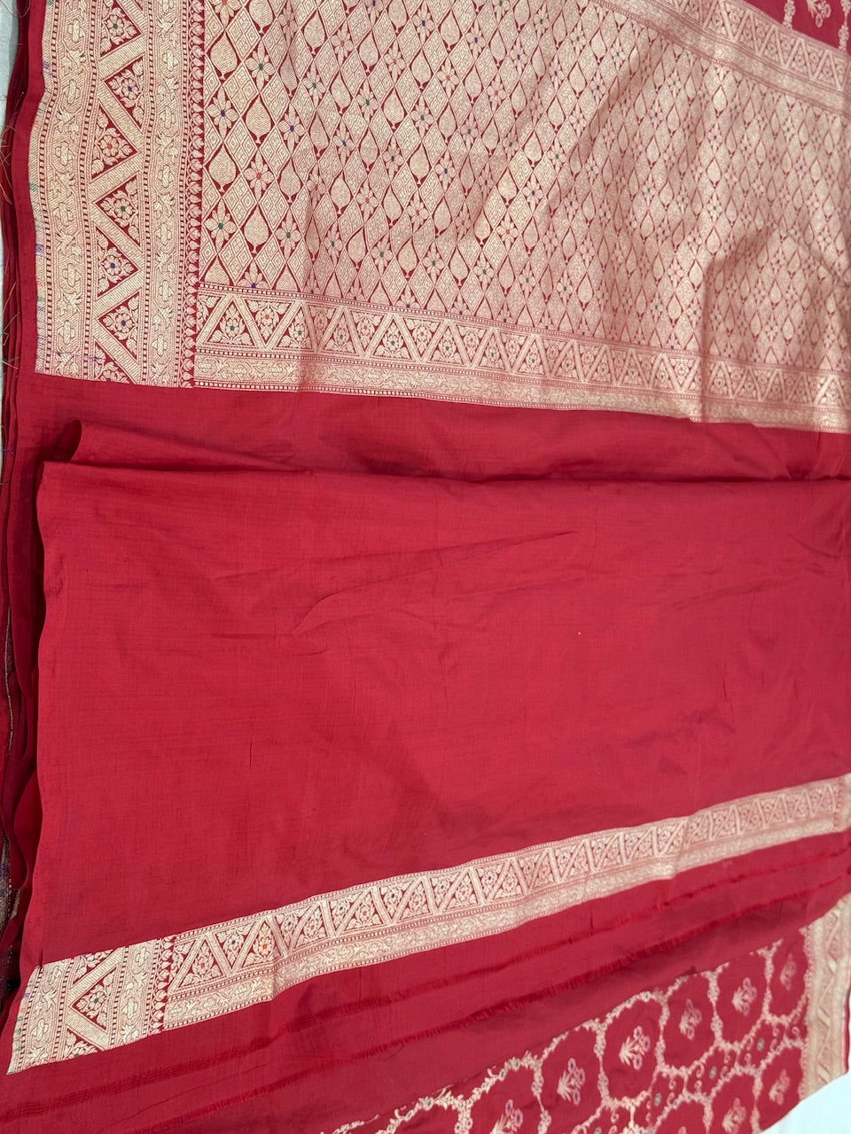 Red Minakari Pure Silk Saree