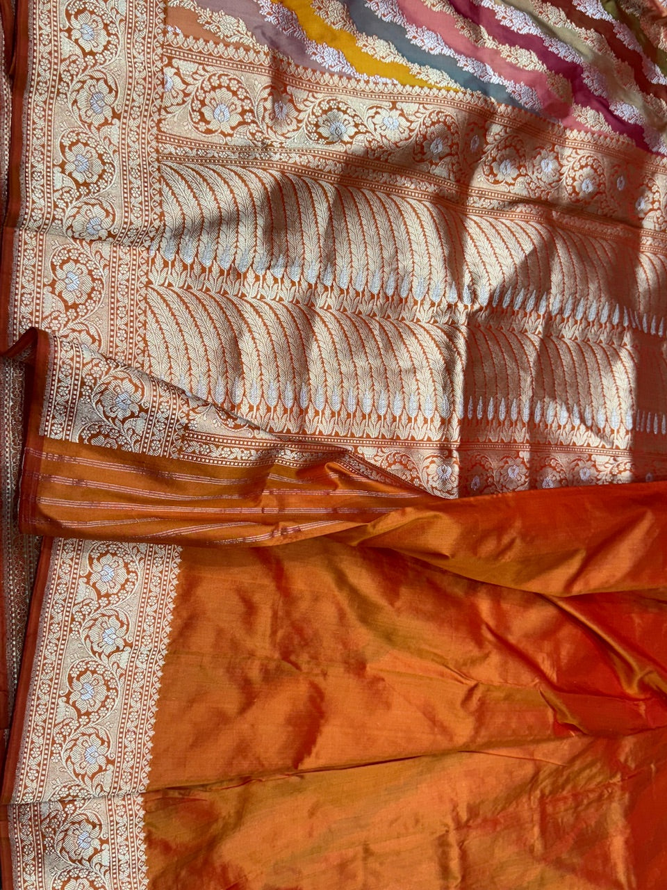 Orange Rangkaat Handwoven Banarasi Saree