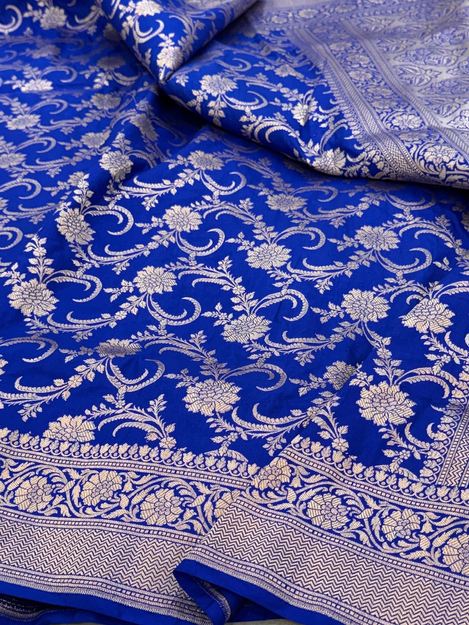 Electric Blue Pure Silk Saree