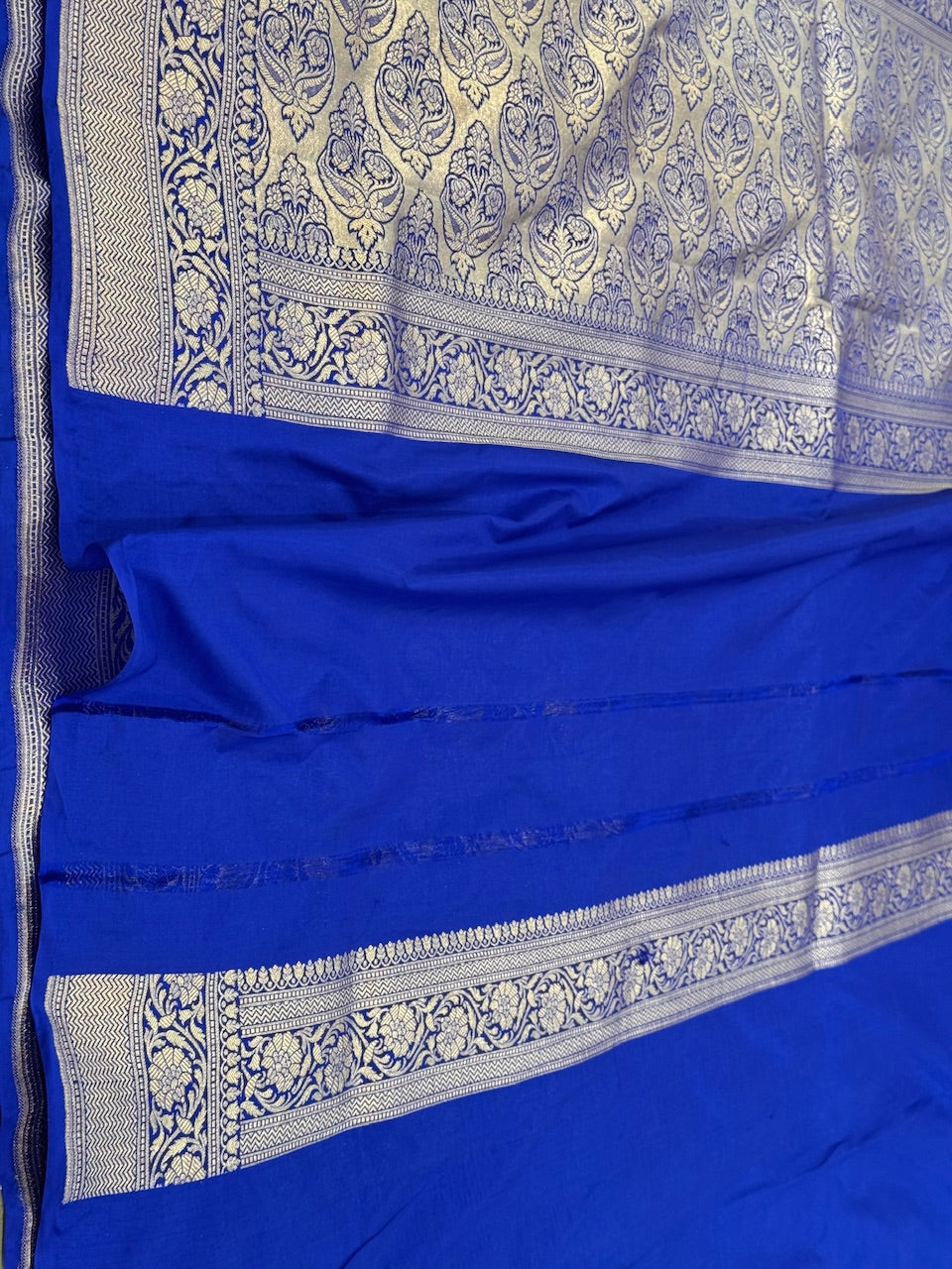 Electric Blue Pure Silk Saree