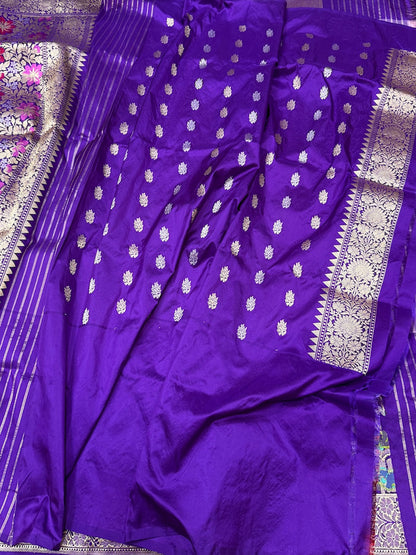 Rose Gold Handwoven Pure Banarasi Tissue Saree