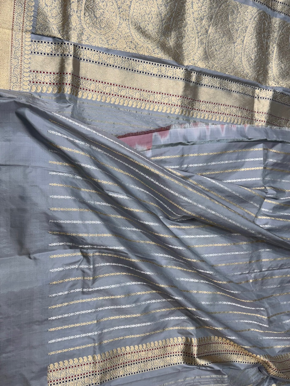 Grey Rangkaat Handwoven Banarasi Saree