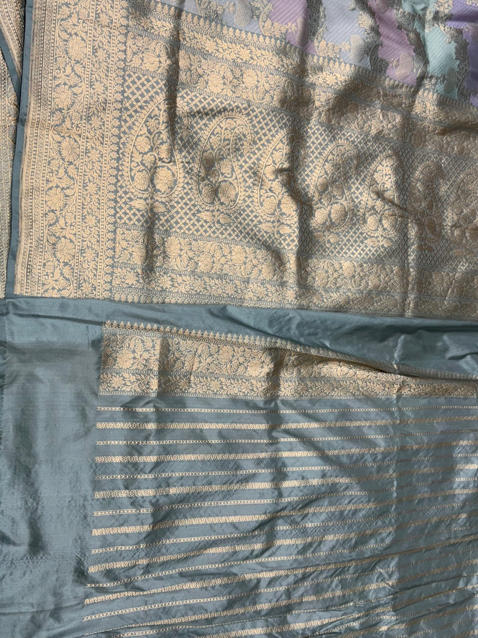 Grey Rangkaat Handwoven Banarasi Saree