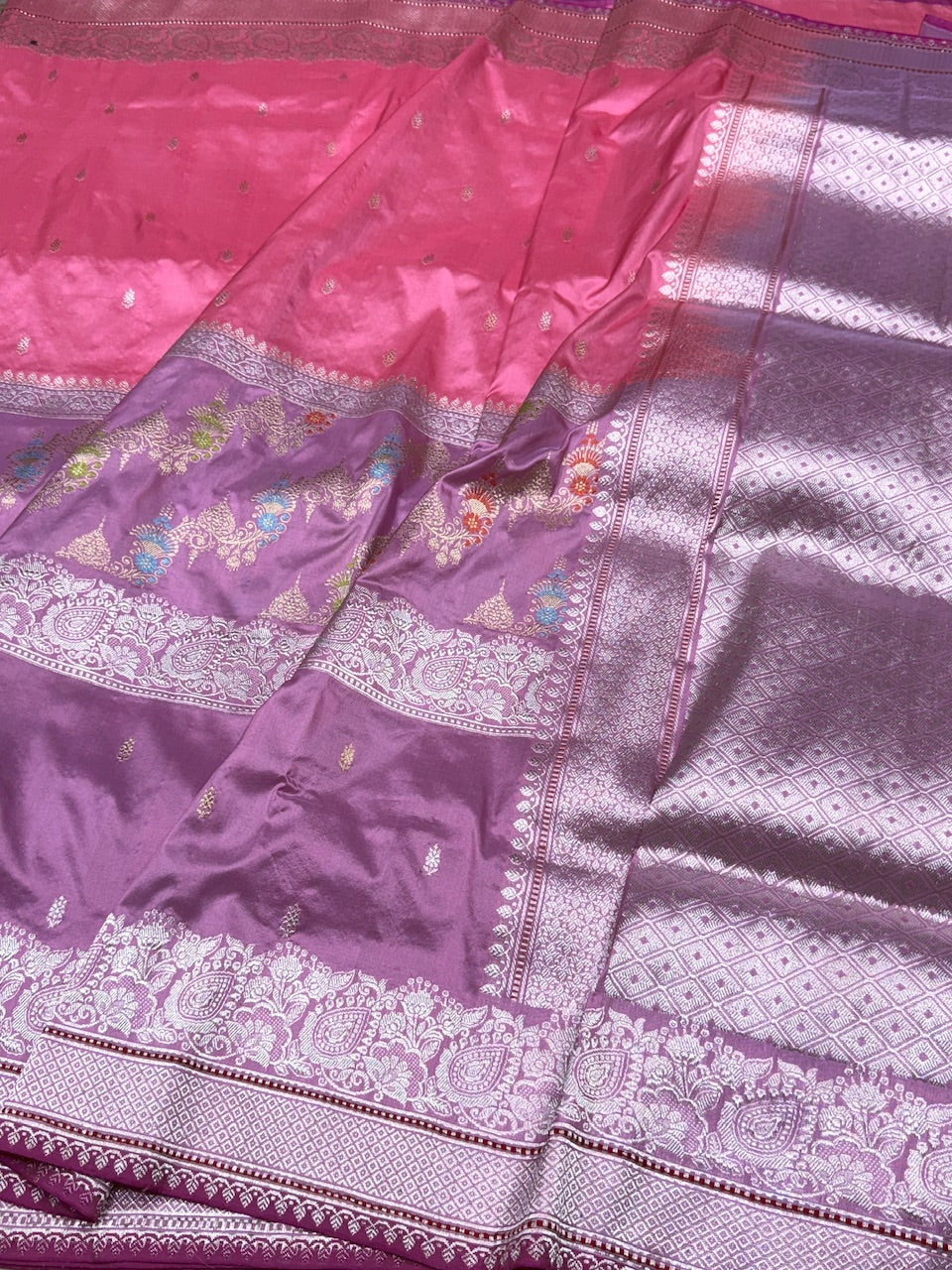 Peach Handwoven Banarasi Pure Silk Saree