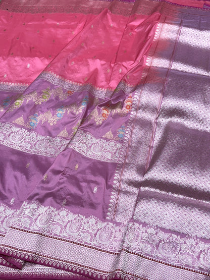 Peach Handwoven Banarasi Pure Silk Saree