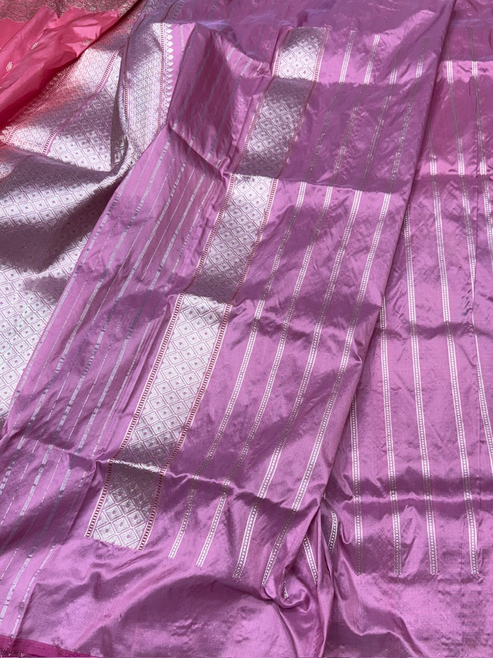 Peach Handwoven Banarasi Pure Silk Saree