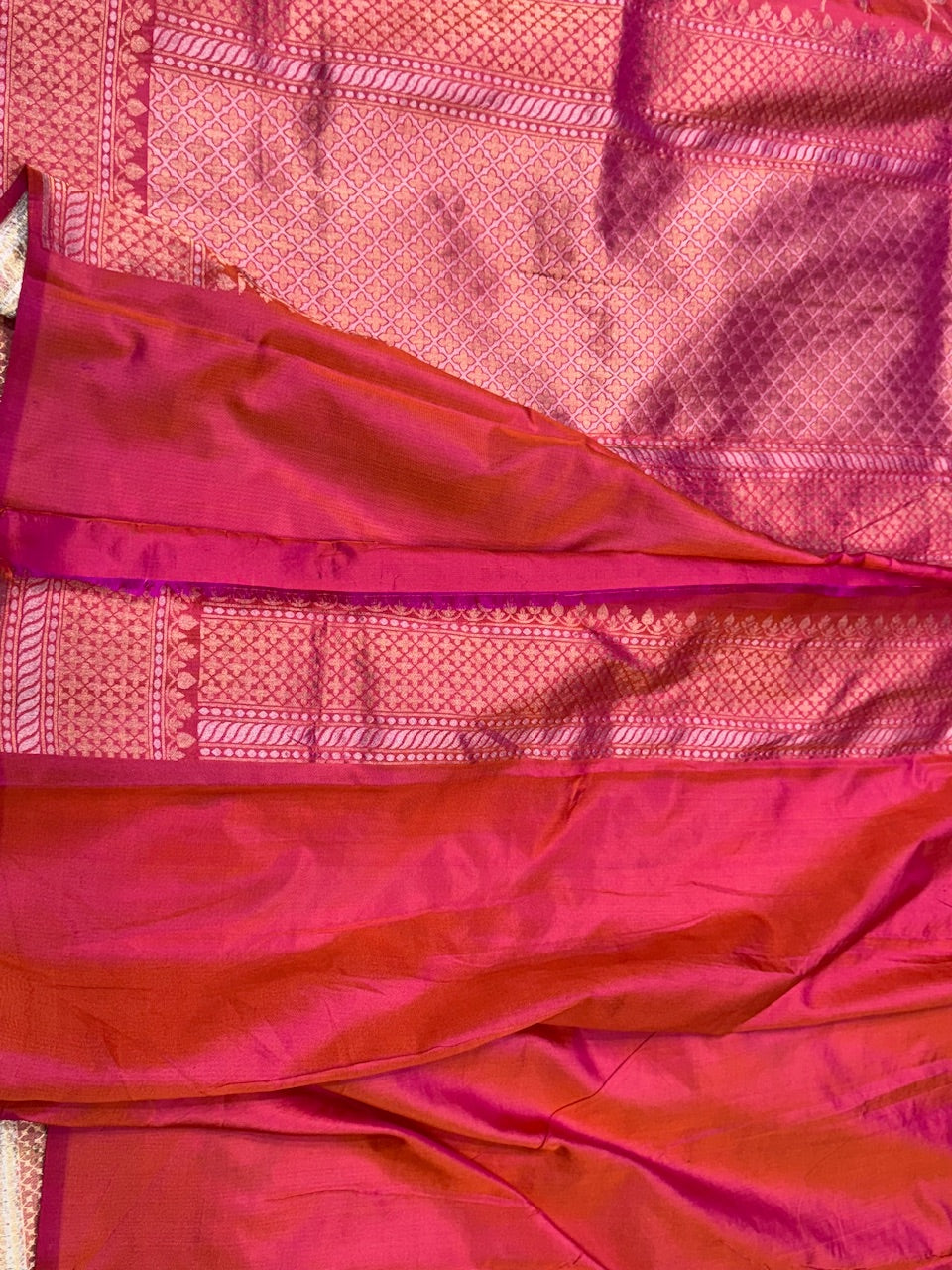 Orangish Pink Ektara Silk Handwoven Saree