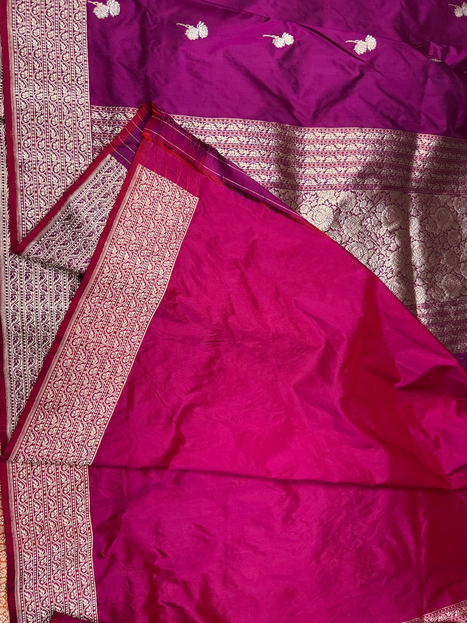 Magenta Pink Handwoven Pure Silk Saree