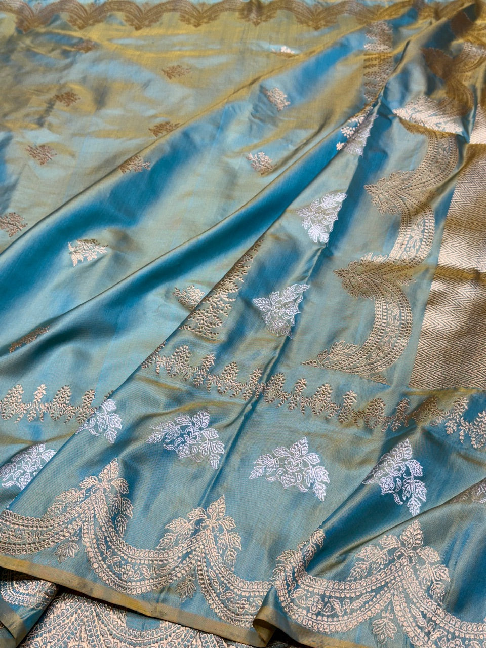 Powder Blue Ektara Silk Handwoven Saree