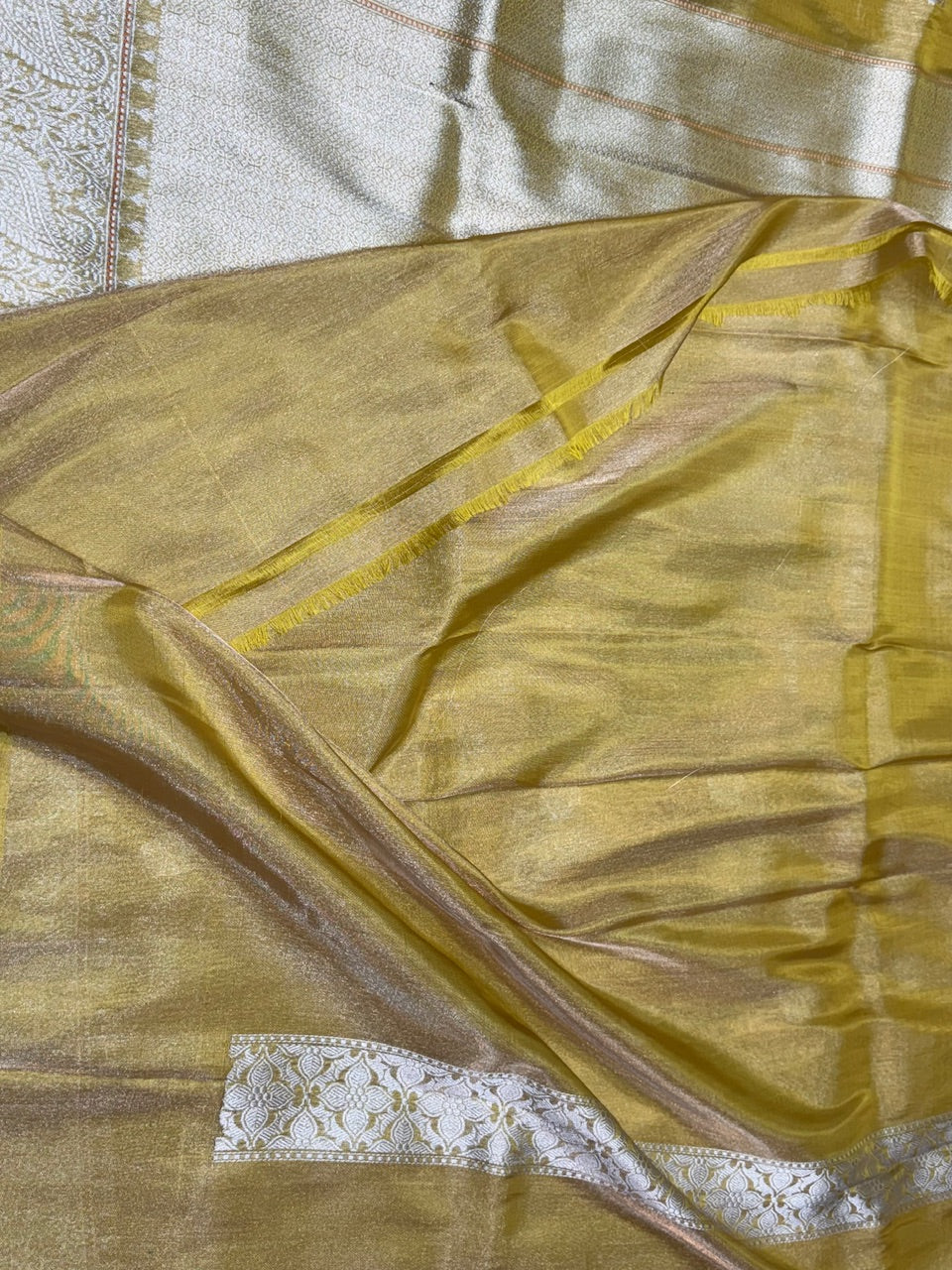 Yellow Handwoven Pure Tissue Saree