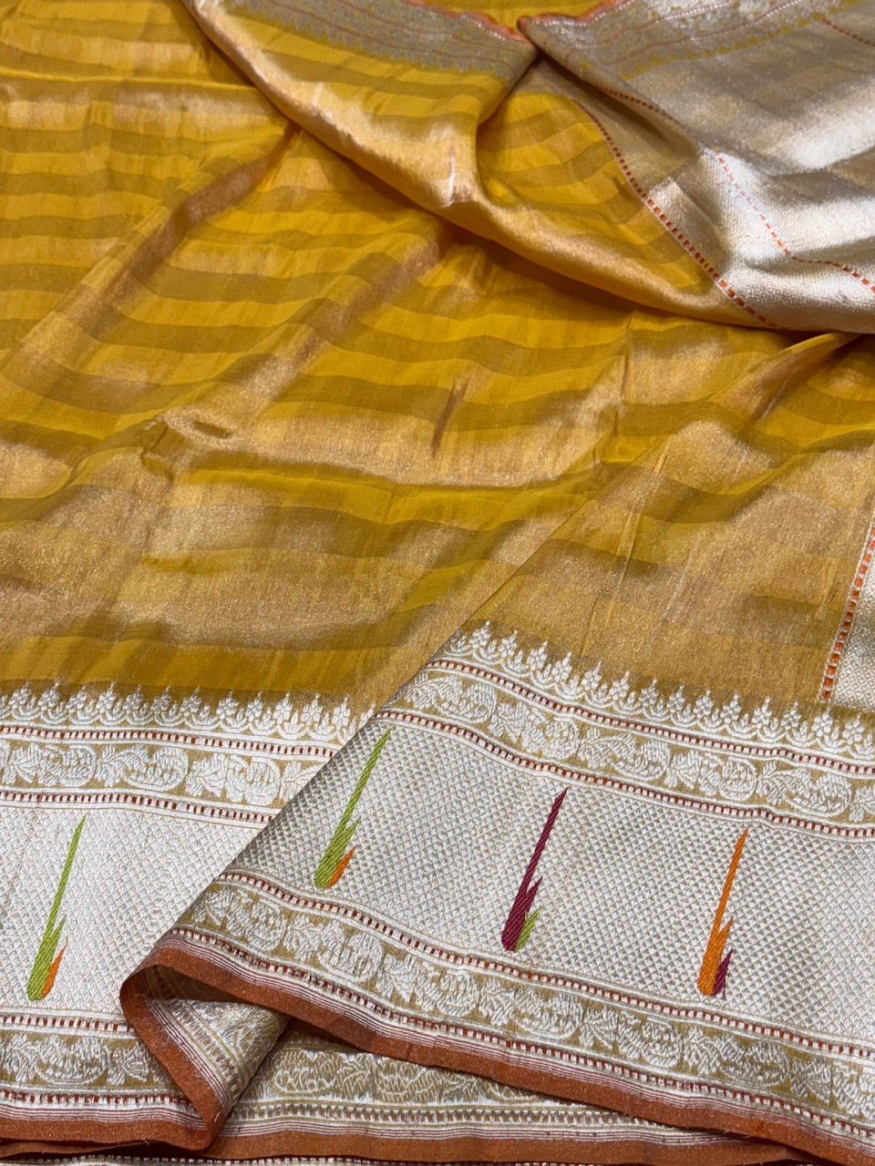 Gold Handwoven Pure Tissue Saree