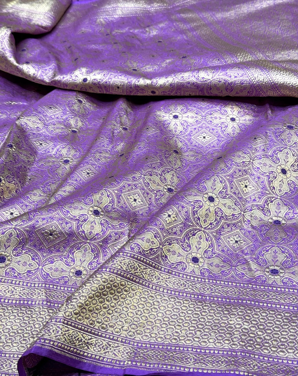 Lavender Minakari Pure Silk Brocade Saree