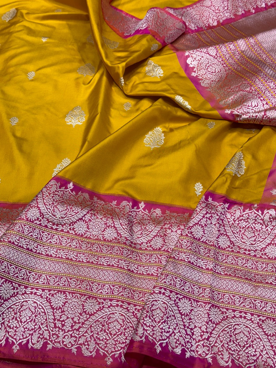 Yellow Ektara Silk Handwoven Saree