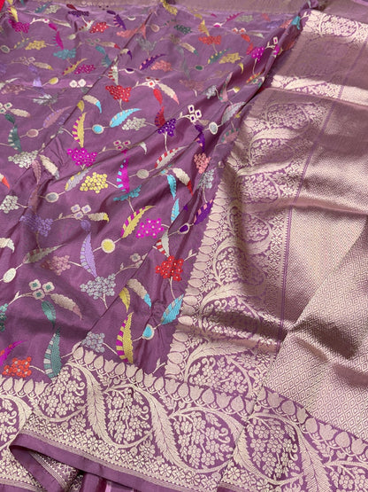 Gajiri Pink Handwoven Banarasi Pure Silk Saree