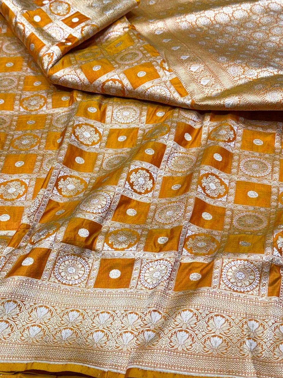 Mustard Gold Sona Rupa Pure Silk Saree