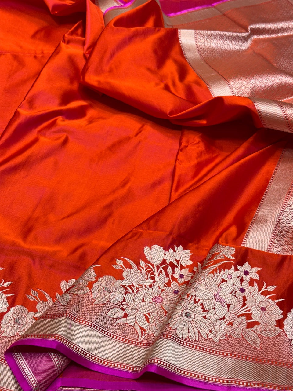 Handwoven Banarasi Pure Mashru Satin Silk Saree