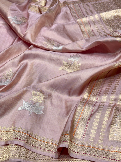 Handwoven Pure Banarasi Ektara Tissue Saree