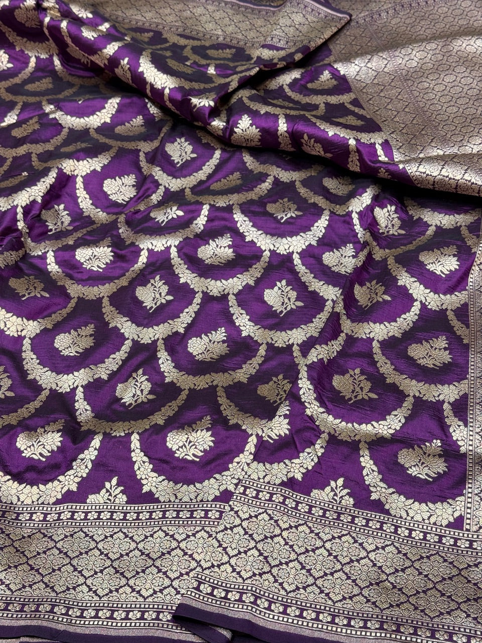 Purple Pure Silk Saree