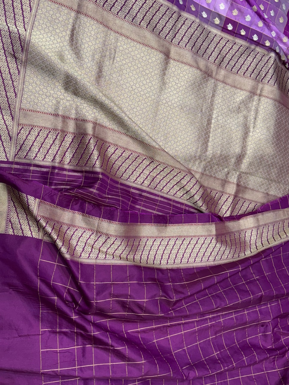 Purple Rangkaat Handwoven Banarasi Saree