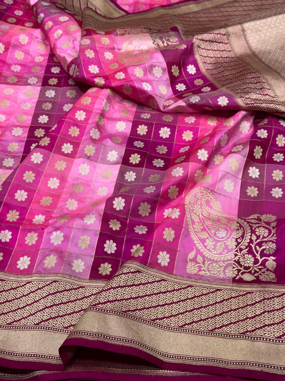 Pink Rangkaat Handwoven Banarasi Saree