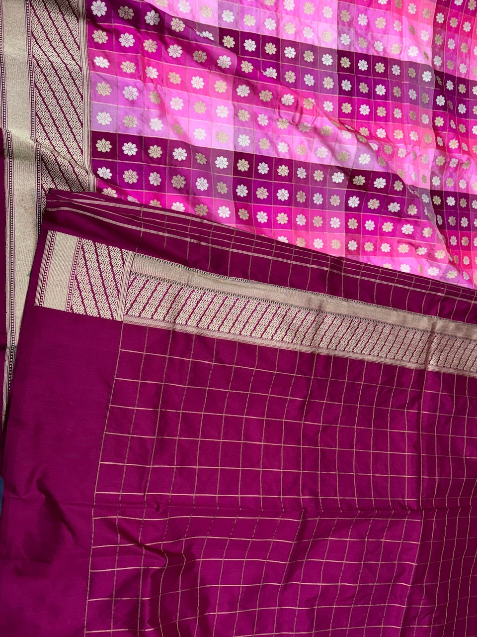 Pink Rangkaat Handwoven Banarasi Saree