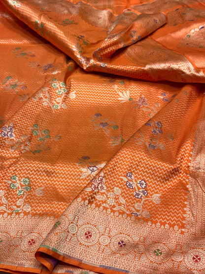 Banarasi Minakari Pure Silk Brocade Saree
