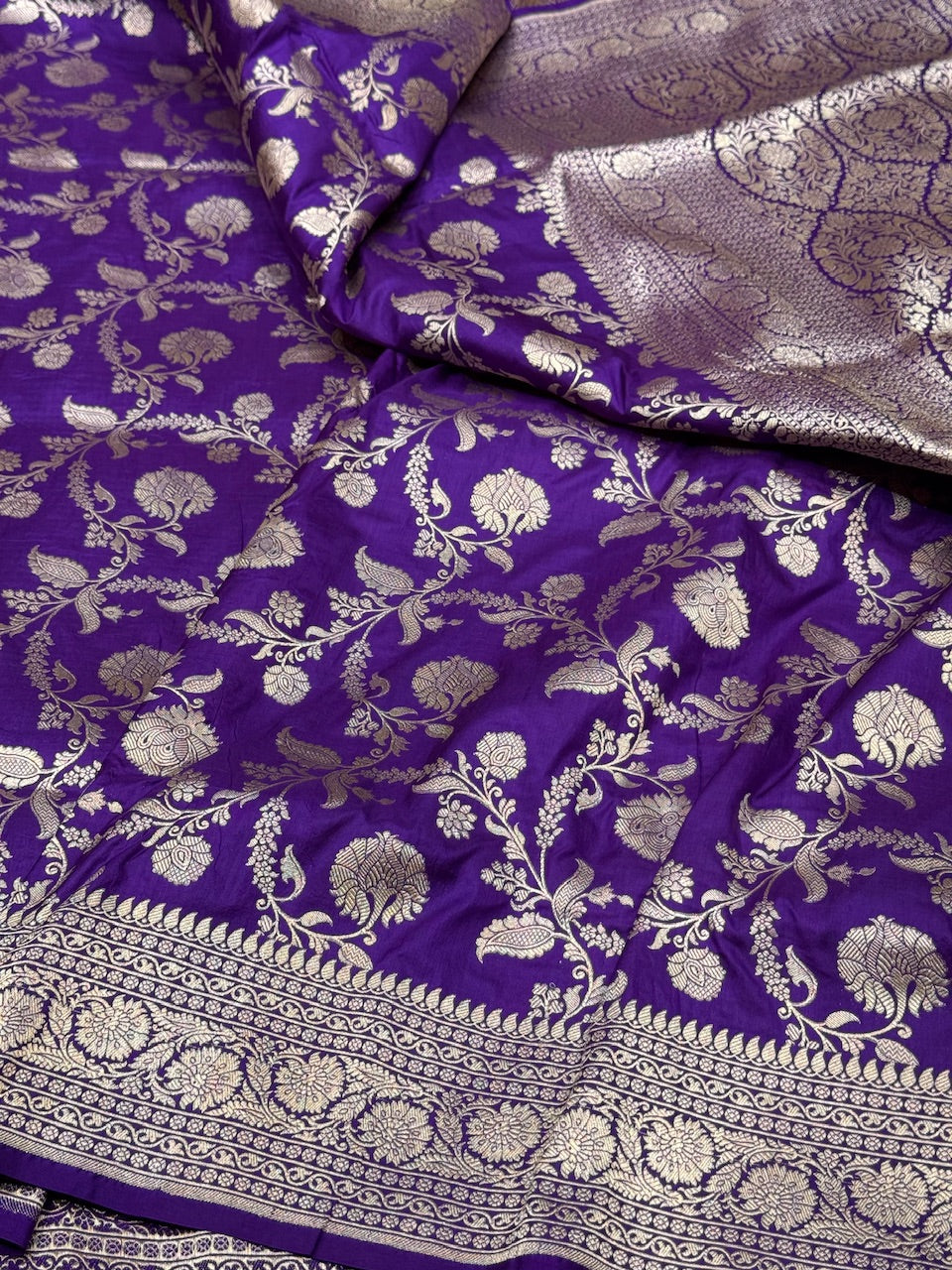 Purple Pure Silk Saree