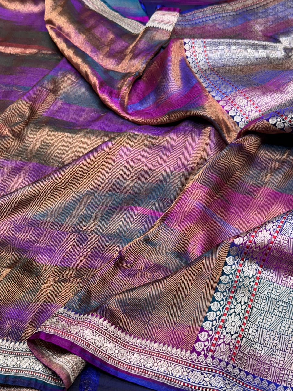 Purple Handwoven Pure Silk Brocade Saree