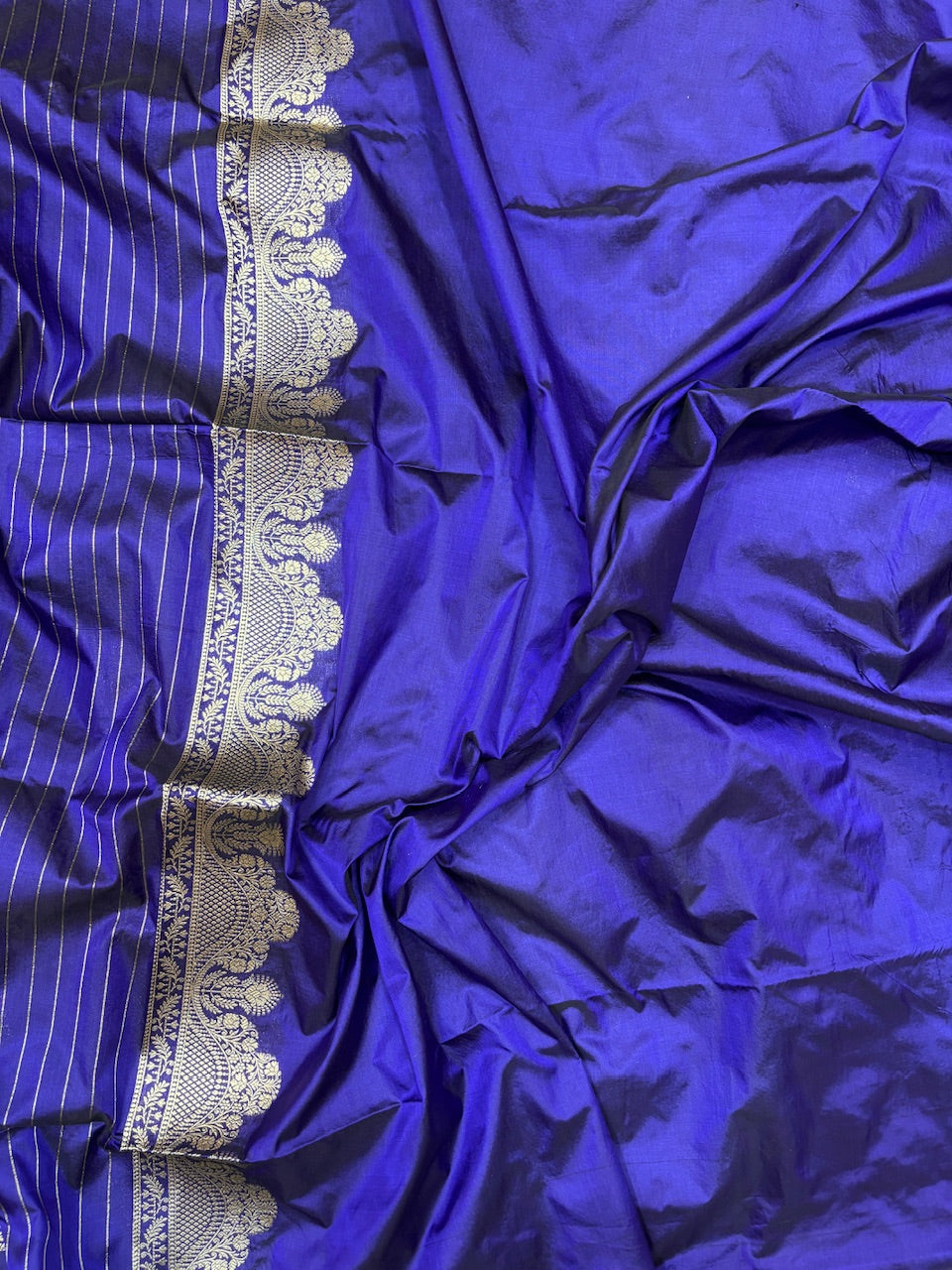 Royal Blue Sona Rupa Pure Silk Saree