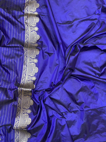 Royal Blue Sona Rupa Pure Silk Saree