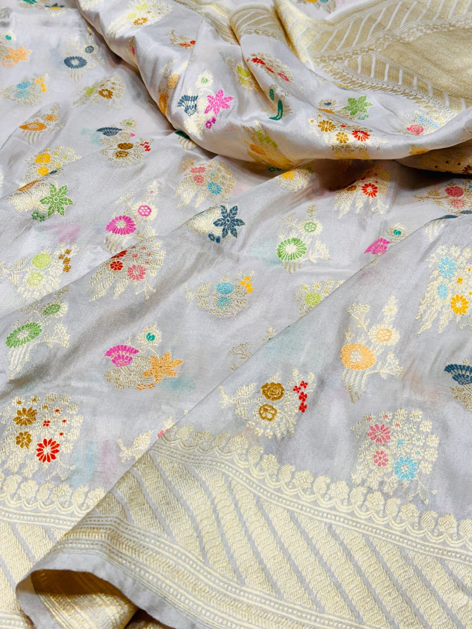 Handwoven Pure Katan Tissue Saree