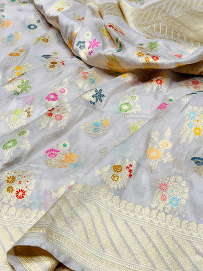 Handwoven Pure Katan Tissue Saree