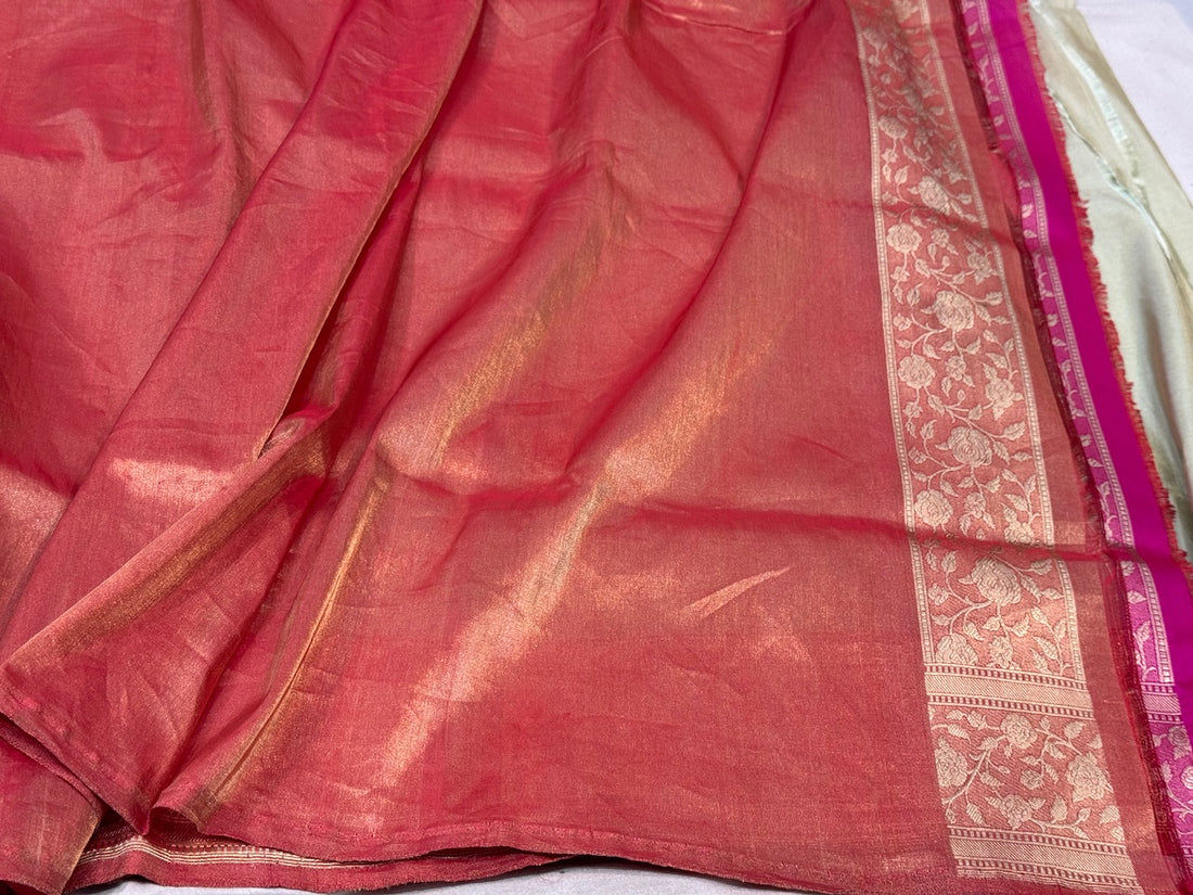 Light Gold Handwoven Pure Tissue Saree