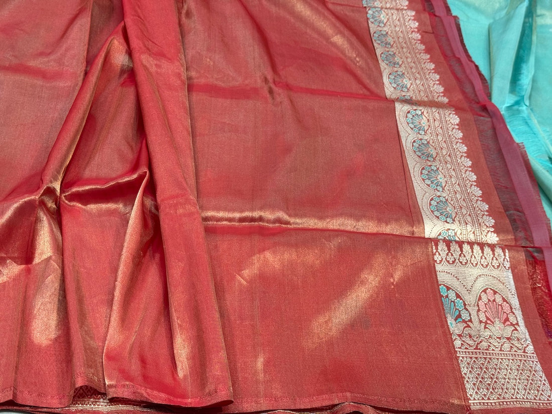 Sea Green Handwoven Pure Tissue Saree