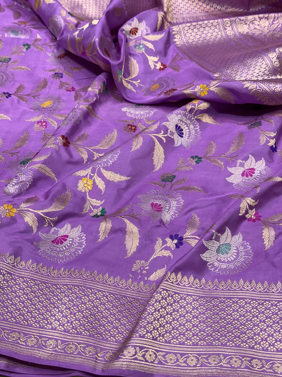 Lavender Handwoven Banarasi Silk Saree