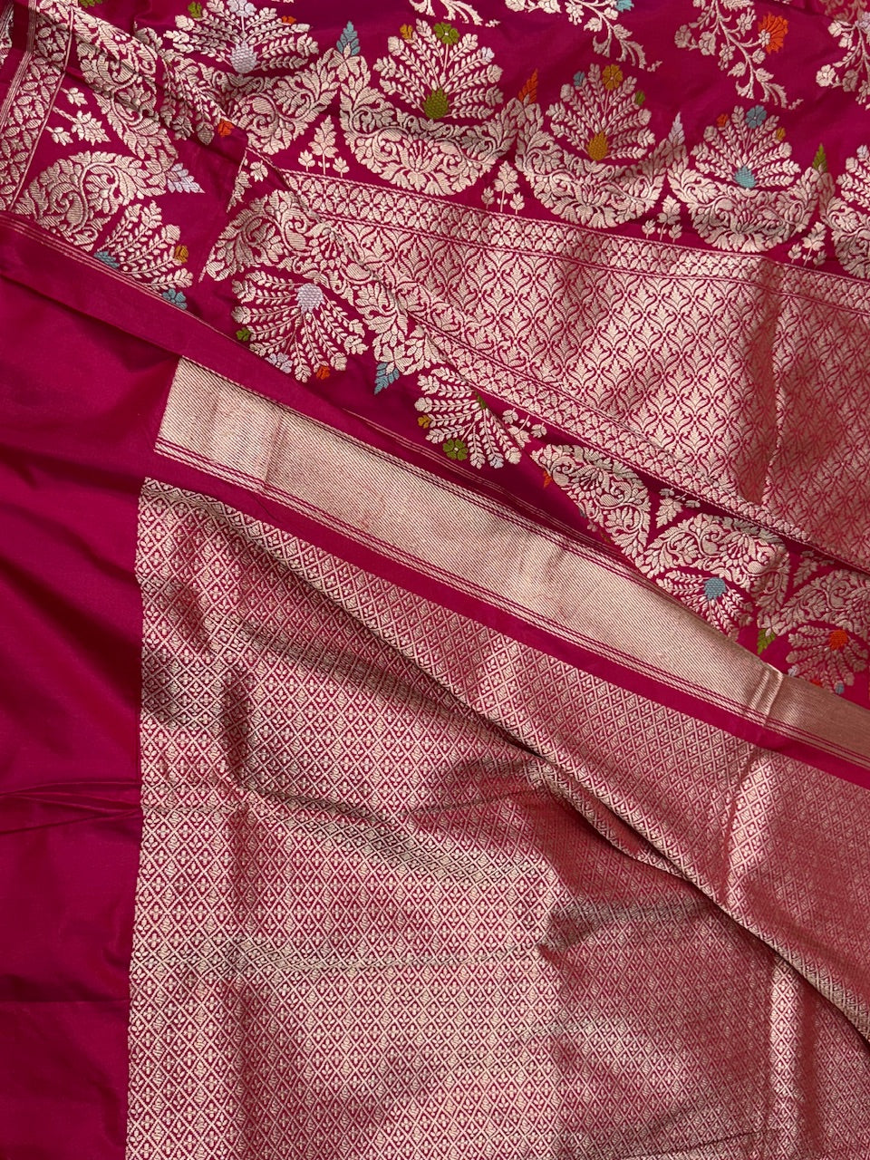 Apple red Handwoven Banarasi Silk Saree