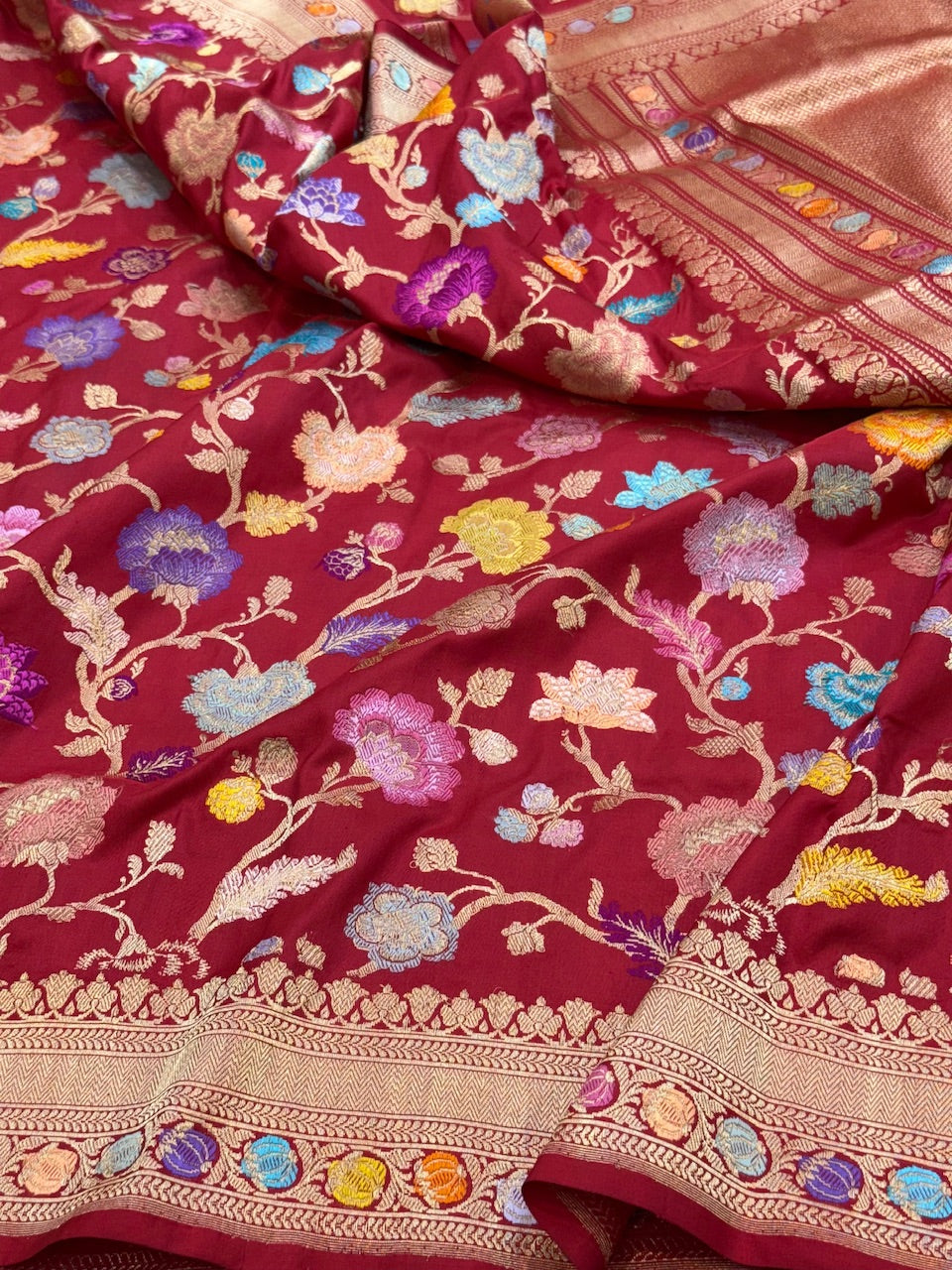 Red Handwoven Pure Banarasi Silk Saree
