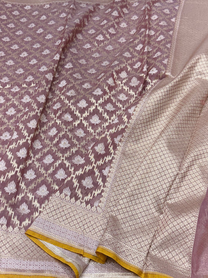 Peach Banarasi Pure Cotton Saree