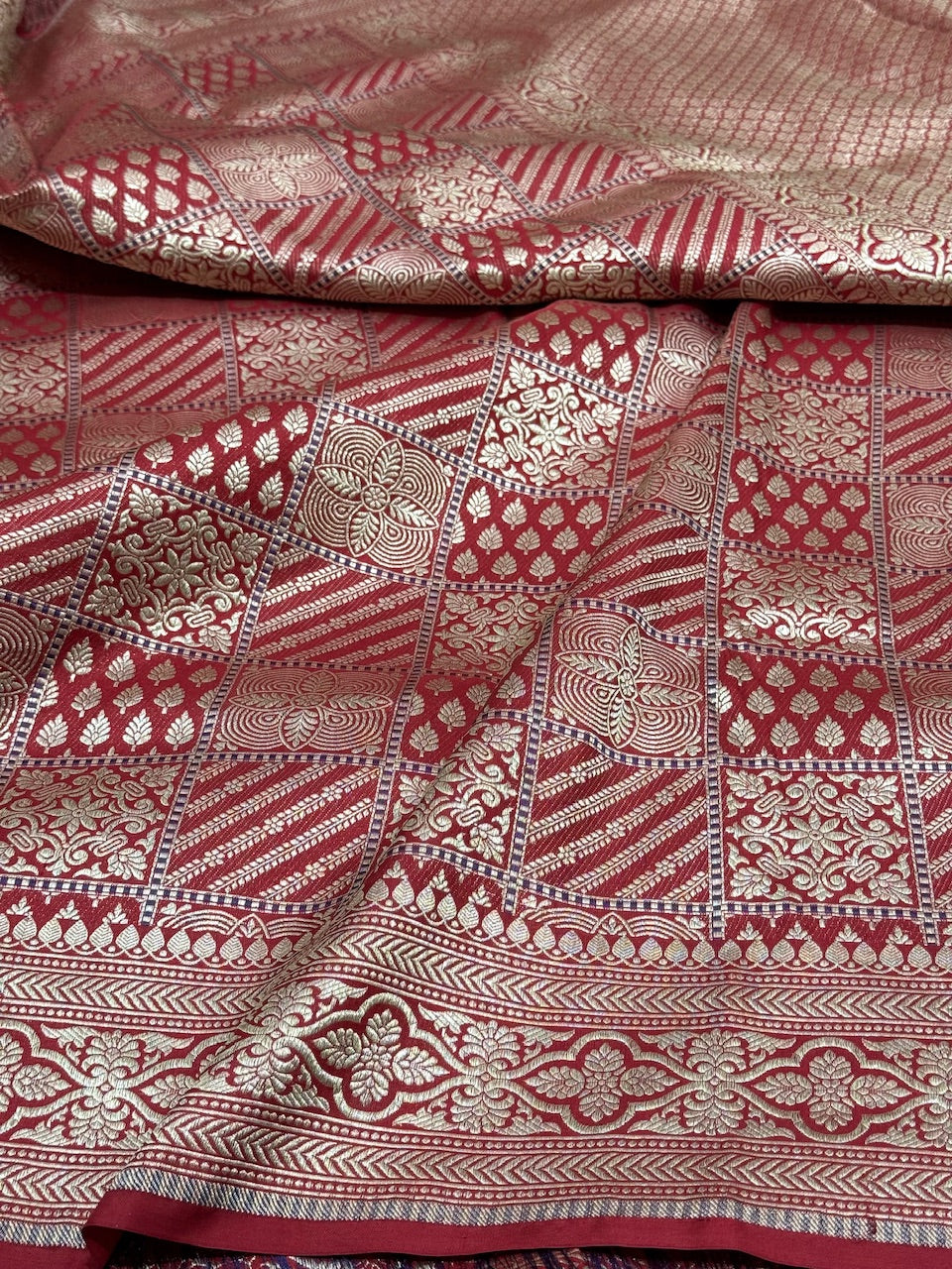 Red  Minakari Pure Silk Brocade Saree