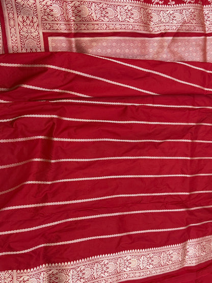 Red Pure Katan Silk Saree