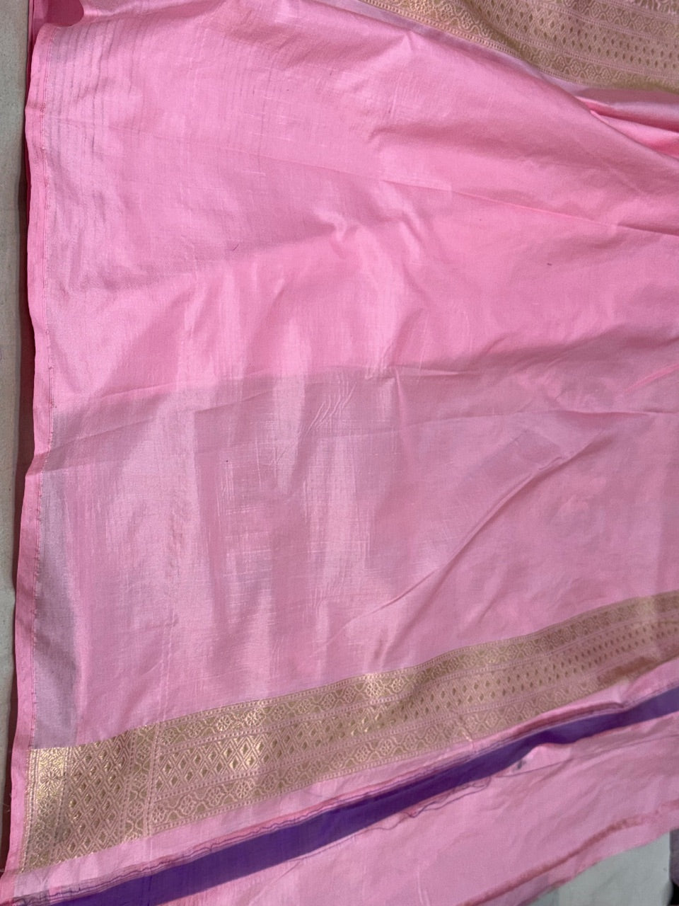 Baby Pink Sona Rupa Pure Silk Saree